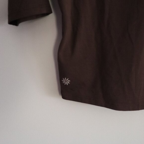 Athleta Women's Brown XXS Ease In Oversized 3/4 Sleeve Activewear Stretch Top - Picture 11 of 15